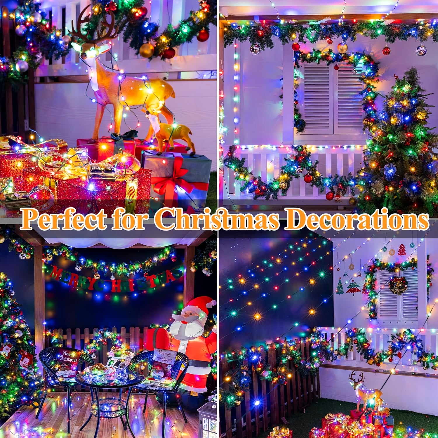 1000/300 LED Christmas Fairy Lights, PVC Green Wire String Lights, European Plug Powered Garden Lights, Button Switch 12 Modes, Long Press for Timer, Suitable for Yard, Fence, Wedding, Christmas Decoration, Christmas Tree, Ch