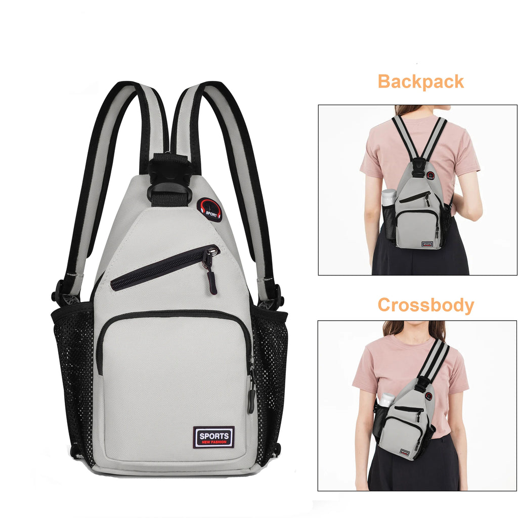 Women Chest Bags Adjustable Backpack and Single Shoulder Bag With Earphone Hole Girl Small Sports Travel Messenger Oxford Bag