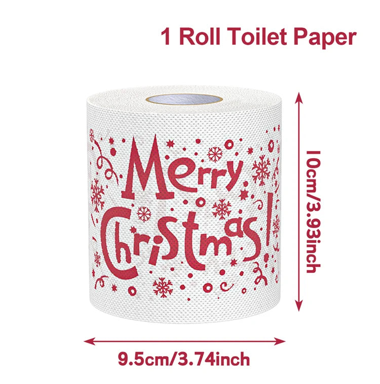 Christmas Toilet Roll Paper Happy 2026 New Year Christmas Supplies Xmas Tissue Roll Napkin Kitchen Tool Home Decoration New Year