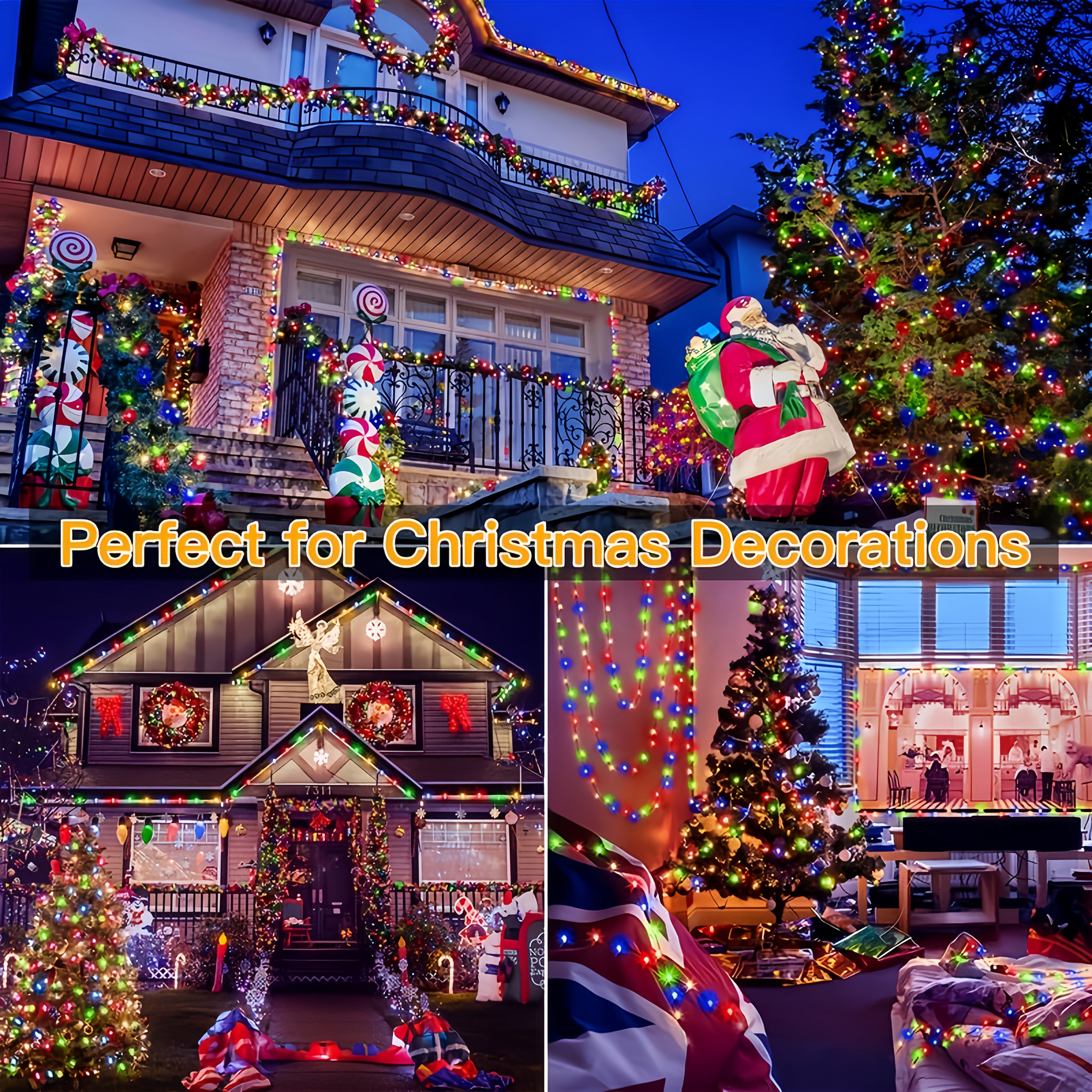 1000/300 LED Christmas Fairy Lights, PVC Green Wire String Lights, European Plug Powered Garden Lights, Button Switch 12 Modes, Long Press for Timer, Suitable for Yard, Fence, Wedding, Christmas Decoration, Christmas Tree, Ch