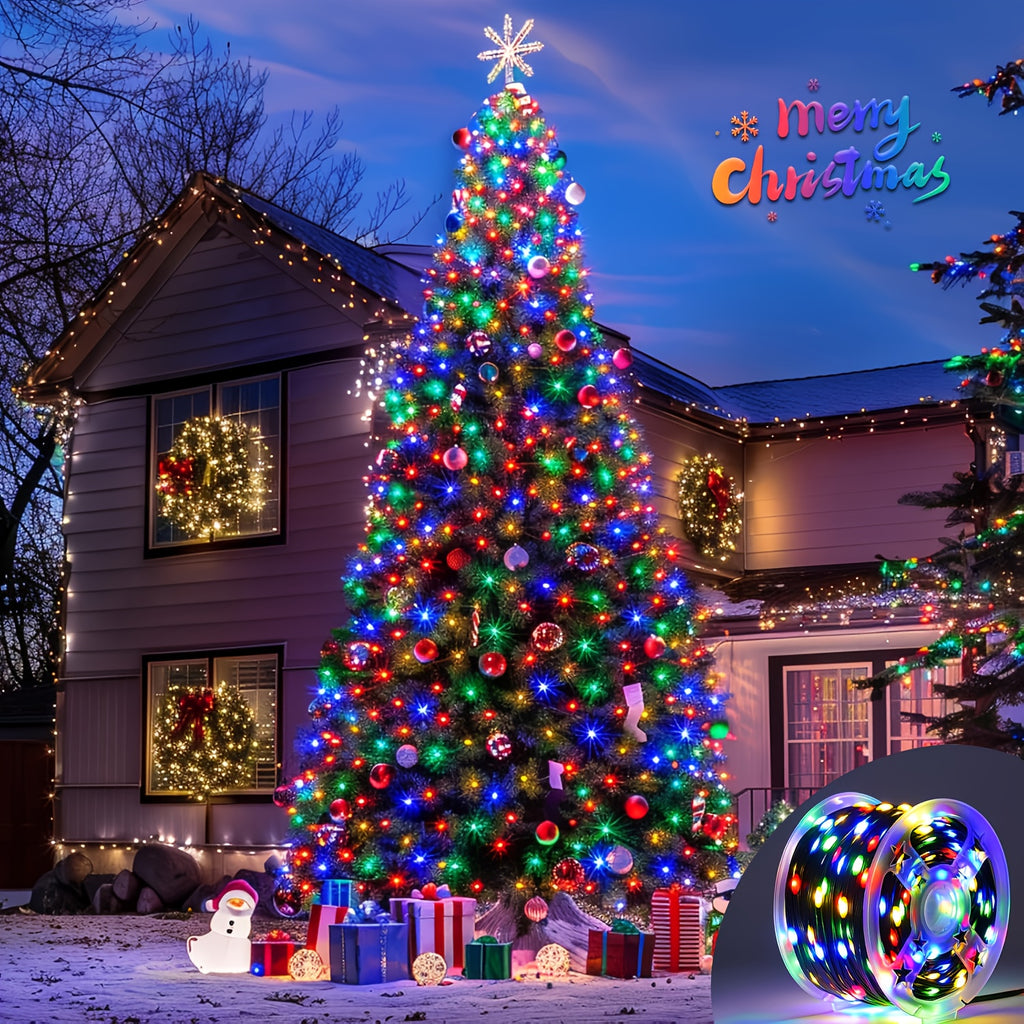 1000/300 LED Christmas Fairy Lights, PVC Green Wire String Lights, European Plug Powered Garden Lights, Button Switch 12 Modes, Long Press for Timer, Suitable for Yard, Fence, Wedding, Christmas Decoration, Christmas Tree, Ch